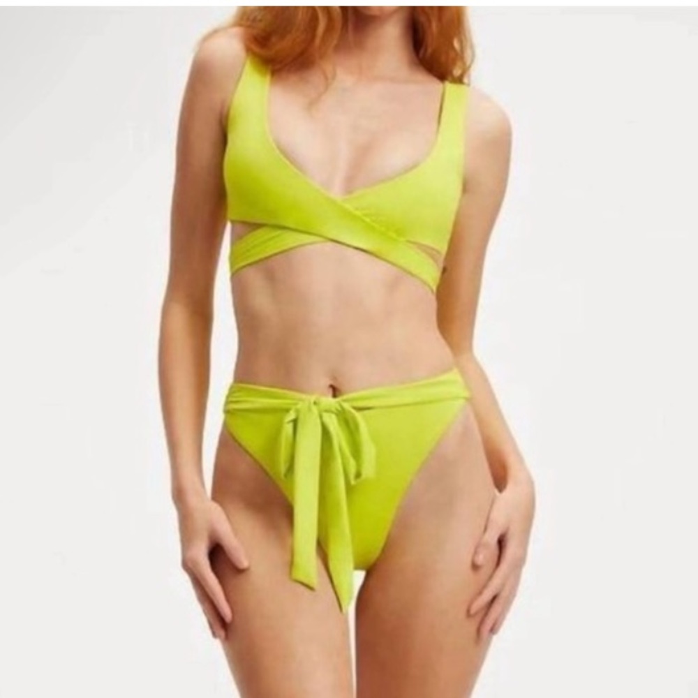 Good American electric  Yellow Women's Swim Set size 1 new with tags